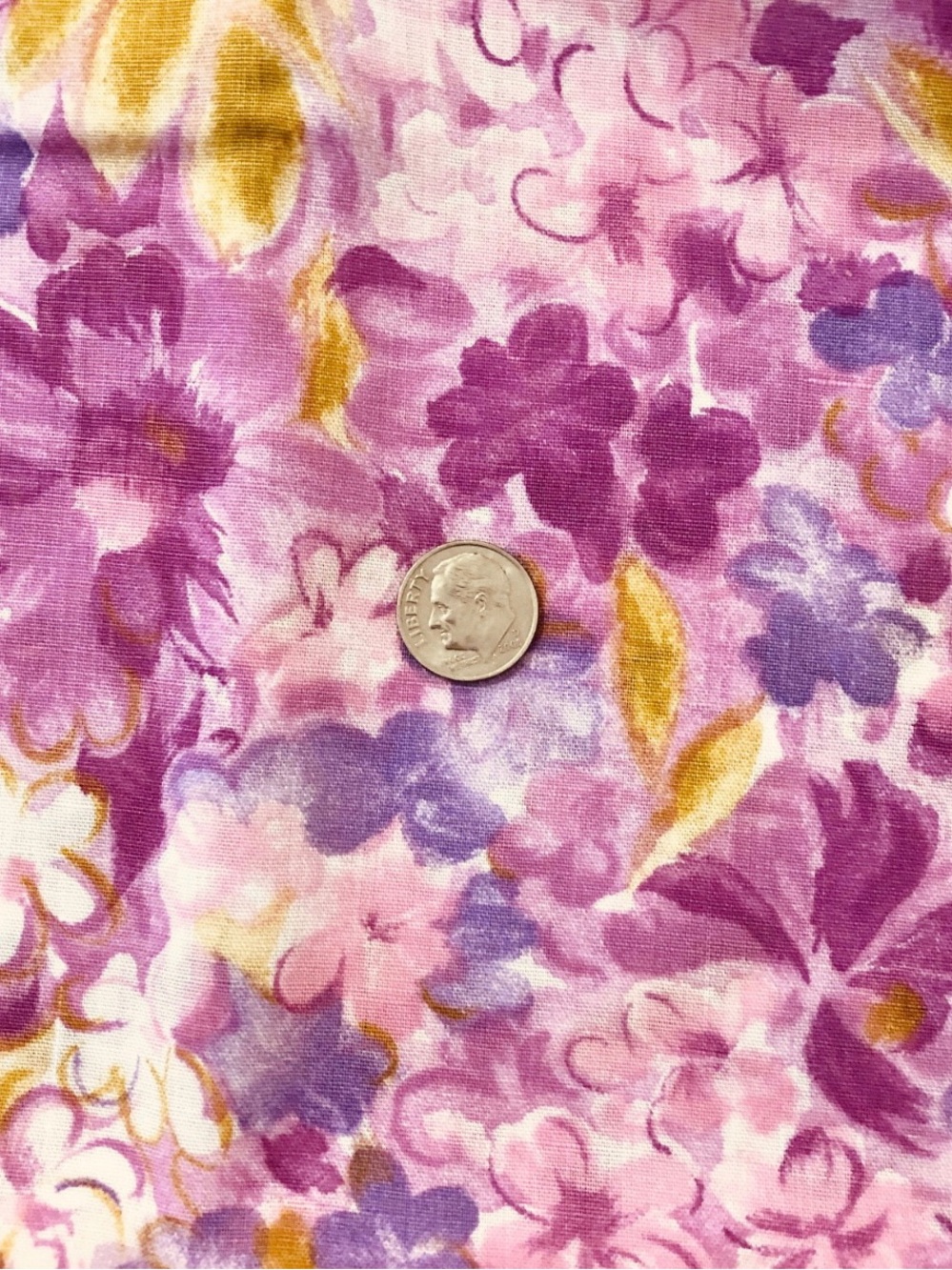VTG Fabric - Purple & Pink Floral - 2 Yards